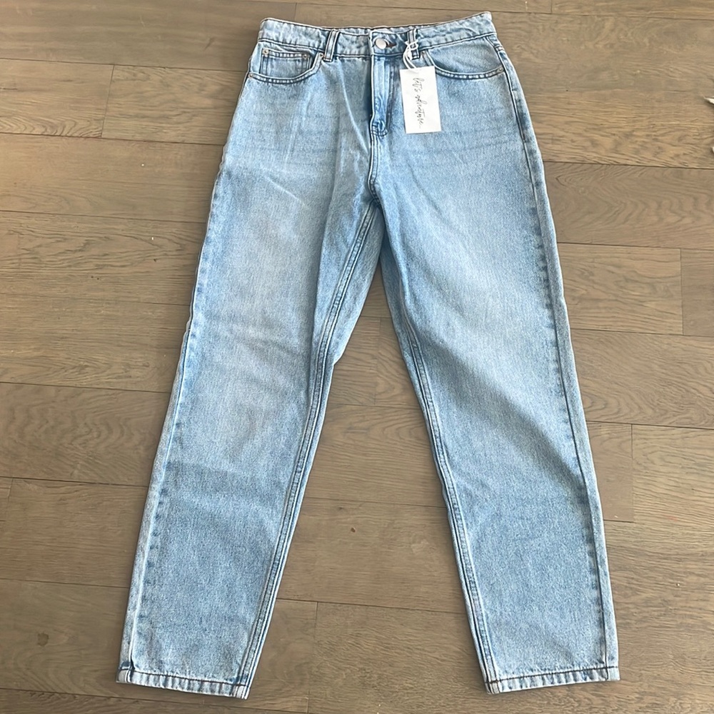 12th Tribe NEW denim jeans high waist straight ankle size 28